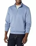 Amazon Essentials Sudadera de forro polar con cremallera de un cuarto de manga larga para hombre, azul, talla L
