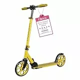 HUDORA Scooter Up 200 – Plegable Altura Regulable con Soporte – Patinete Ciudad – Canary