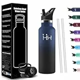 HoneyHolly Botella Agua Acero Inoxidable 500ml, Termo Agua Fria, Cantimplora Termica Sin BPA, Doble Pared, Botella para Niños y Adultos, Botella Acero Inoxidable para Deporte, Oficina, Yoga
