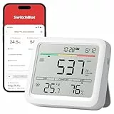 SwitchBot Monitor Calidad del Aire Interior, Estacion Meteorologica con Alarma CO2, Detectores de CO2, Termometro con APP, Bluetooth, Archivo de Datos 2-Años, se requiere SwitchBot Hub