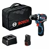 Bosch Professional 12V System Taladro/atornillador GSR 12V-32 (KickBack Control, motor Brushless sin escobillas, incl. baterías de 2,0 Ah, cargador, bolsa de herramientas)