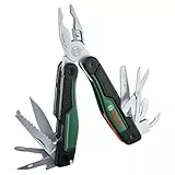 Bosch Multiherramienta 16 en 1 (bricolaje, exteriores y acampada, acero inoxidable,función de bloqueo, mango antivibraciones, 16 funciones: alicates; cúter; destornillador; cuchillo; sierra, etc.)