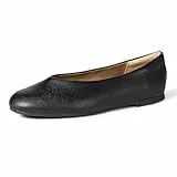 Amazon Essentials Bailarinas Planas Ajustadas Mujer, Negro Cuero de Imitación, 40 EU
