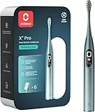 Oclean Cepillo electrico sónico X Series Pro Gift Set, Pantalla táctil inteligente, 32 Niveles de intensidad, 3 Modos, Cargador 2 en 1, 30 días, IPX7, 6 Cabezales de Cepillo, Estuche de viaje, Verde