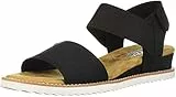Skechers Desert Kiss, Sandalia con Pulsera Mujer, Black Microfiber Suede/Gore Trim, 38 EU