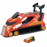 T-Racers Mix ´N Race Thunder Truck– Camión Lanzador con 3 acciones en 1. Incluye 1 vehículo T-Racer Mix ´N Race Exclusivo, Zona para Montar vehículos, Tirador para lanzarlos y Espacio para 7 Coches
