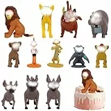 Bogoro Mini Figuras MuñEcos Tarta Lion King Figure Tartas Rey LeóN Cake Toppers Lion Mini Juego Fxiguras Tartas Lion King para Niños, Decoración de Pastel de Cumpleaños (Figuras Tarta-Animal)