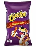 Cheetos Flamin Hot, Snack Picantes, bolsa individual de aperitivo, 80 gr