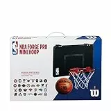 Wilson Mini canasta de baloncesto Nba Team Mini Hoop, Incl. Pegatinas de todos los equipos, Tamaño del tablero 46 x 28 cm, Negro