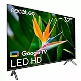 Cecotec Smart TV, Televisor LED de 32 Pulgadas Resolución HD A4 Series ALH40032S. Sistema Operativo Google TV, Dolby Audio, HDR10, 16 GB de ROM, Bluetooth, Google Voice Assitant y Chromecast