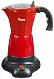 Bestron Cafetera Eléctrica para Expreso, Viva Italia, Para 6 Tazas: 180 ml, 480 W, Aluminio, Rojo