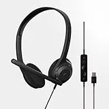 EPOS C1 Auriculares USB-A Cableados - Micrófono con Cancelación de Ruido, Sonido Mejorado, Diseño On-Ear, Certificado Chrome, Plug-and-Play, Compatible con PC y Portátil, para Trabajo y Videollamadas