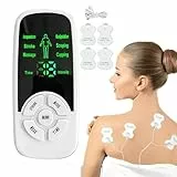 Electroestimulador Muscular y Nervioso, TENS Fisioterapia, Corrientes Rehabilitacion Fisioterapia, Maquina de Masajes musculares, Terapia Maquina para Aliviar el Dolor, Cuello, Muscular, 4 Electrodos