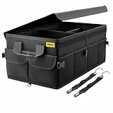 Gripko Organizador Maletero Coche 50L - Bolsa Maletero coche Plegable con Bolsillos, Base Doble y Paredes Reforzadas - Versátil y Seguro - Base Antideslizante - Cinchas Ajustables - Tapa Extraíble