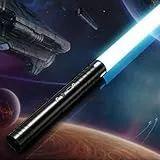 Airmsa Sable de luz, Sable de luz RGB 15 Colores, USB Recargable con Sonido FX, Espada de luz, Juguete para niños, Halloween, Guerra Galaxia, Cosplay (1 PC)