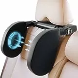 Oasser Reposacabezas Coche Reposacabezas Coche Niño 360 Grados Ajustable de Cuero Transpirable Apoya Cabeza Coche para Adultos Niño Negro