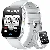 Blackview Reloj Inteligente Hombre Mujer - Llamadas Bluetooth y Notificación Mensajes, 1,91' Smartwatch con Linterna LED, SpO2, Pulsómetro, Sueño, Podómetro, Pulsera Actividad con 100 Modos Deportivos
