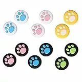 12 Piezas Tapas de Agarre para el Pulgar Compatible con Nintendo Switch y Switch Lite Cubierta Protectora de Botones de Silicona Diseño de Pata de Gato