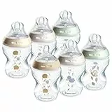 Tommee Tippee Biberones con Tetina con Forma de Pecho y Válvula Anticólico, 260 ml, Pack de 6, Be Kind Multicolor