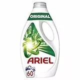 Ariel Detergente Lavadora Liquido 60 Lavados, Original, Jabon Limpieza Mejorada en Ciclos Mas Frios con la Exclusiva Tecnologia de limpieza en Frio