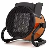 Orbegozo FHR 2040, calefactor eléctrico, cerámico profesional, 2000 W, 2 potencias de calor, control ajustable temperatura, protección contra sobrecalentamiento, posición ventilador, color rojo