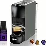 Nespresso Krups Essenza Mini XN110B - Cafetera monodosis de cápsulas Nespresso, compacta, 19 bares, apagado automático, color gris