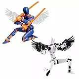 HEOUCH 2 Piezas Figuras de Accion, T13 Action Figure Aladas, Figuras Articuladas Multiarticuladas, Movilidad Articular, 4 Armas, 3 Gestos Figuras de Acción, Automontaje, Múltiples Modos para Jugar