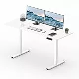 SANODESK Escritorio Elevable Eléctrico 120 x 60 cm con Tablero Entero, Sistema de Seguridad para Niños, Ajuste de Altura con Función de Memoria, Escritorio Moderno para Hogar u Oficina (Blanco)