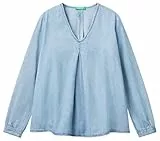 United Colors of Benetton Blusa 5rzkdq0bd Camisa, Turquesa, M Mujeres
