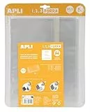 APLI 16911 - Forro de libros con solapa ajustable de polipropileno. Medida 28,5 x 53 cm, 75 µ. Pack de 5 u.