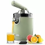Cecotec Exprimidor Eléctrico de Brazo Naranjas y Cítricos Xqueeze RetroJuice 1000 Green. 1000W, Filtro de Acero Inox, 2 Conos Desmontables de Diferente Tamaño, Palanca y Sistema Antigoteo