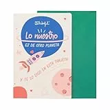 Mr. Wonderful - Postal - Lo nuestro es de otro planeta y te lo digo en esta tarjeta - Postal con mensaje de amor - Incluye sobre