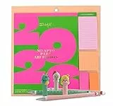 Lote de Mr Wonderful - Calendario 2026 de pared o nevera magnético - No apto para aburridos + Mr. Wonderful - Set de 3 bolis borrables para escribir historias memorables