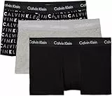 Calvin Klein Pack de 3 Calzoncillos Bóxer para Hombre Low Rise Trunk Algodón Elástico, Multicolor (Black/Grey Heather/Subdued Logo), L