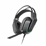 Mars Gaming MH-Strike, Auriculares Gaming FRGB Rainbow, Diseño Ergonómico, Drivers Neodimio 50mm, Micrófono Plegable, Controles Integrados, Almohadillas Air, Diadema Ajustable, Multiplataforma, Negro