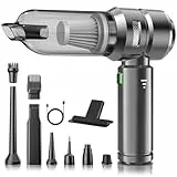 NVKHG Aspirador de Mano, 26000 Pa 4 en 1 con Motor Sin Escobillas, con 3 Niveles de Velocidad, 9 Accesorios y Filtro HEPA Lavable para Casa, Coche, Oficina y Pelo de Mascotas