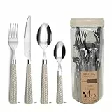 Amefa Paja Cubertería de 24 Piezas, Acero Inoxidable 18/0 Polipropileno, marrón