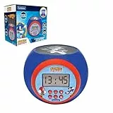 LEXIBOOK, Sonic The Hedgehog, Reloj Despertador con proyector y función de repetición, luz Nocturna con Temporizador, Pantalla LCD, a Pilas, Azul, RL977SN
