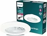 Philips - Ventilador de Techo Philips Amigo, compacto,motor DC,con luz led integrada 20W(4400 lúmens),Luz Blanca regulable(3 temperaturas color),ideal para habitaciones pequeñas,control remoto,Blanco