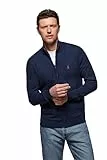 Polo Club Jersey Cardigan de Hombre 100% Algodón - Pullover con Logo Bordado y Cierre de Cremallera