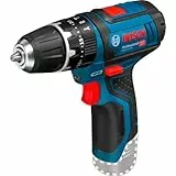 Bosch Professional 12V System GSB 12V-15 - Taladro percutor a batería (30 Nm, 1300 rpm, sin batería, en caja)