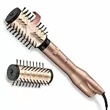 BaByliss Cepillo Rotatorio Big Hair Dual Hot Air - Tecnología iónica antiencrespamiento, Accesorios de 50 mm y 40 mm, 2 direcciones de rotación, 2 ajustes de Calor + Aire Frío, Negro, AS952E