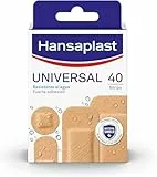 Hansaplast Universal Apósitos para heridas, resistentes al agua, fuerte adhesión, almohadilla absorbente y antiadherente, transpirables, 4 tamaños, 20 apósitos