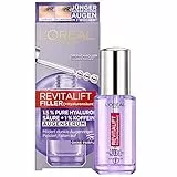 L'Oréal Paris Sérum para ojos con 1,5% de ácido hialurónico y 1% de cafeína para un área radiante de los ojos, con aplicador de bola de refrigeración, suero para ojos Revitalift Filler, 1 x 20 ml