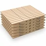 PORTENTUM Pinzas para Ropa de Madera, Set de 100, Natural Tendederos, Manualidades y Uso Doméstico, Resistente a Exterior, Larga Vida Útil, Ecológica y Sostenible, Tamaño 7,5x1,0x1,3cm
