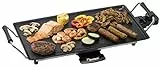 Bestron Plancha electrica para cocinar, plancha cocina con revestimiento antiadherente, Parrilla eléctrica para hasta 4 personas, 2000 vatios, color: negro