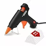 AUXHCYL Pistola de Silicona Caliente con 60 Barras de Silicona Blanca, Pistola Pegamento Caliente para Trabajos de Manualidades Bricolaje en Casa y Oficina, para Reparaciones Rápidas, 20W (Negro)