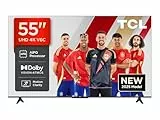 TCL 55V6C 55' Direct LED Smart TV, 4K HDR, Powered by Google TV (Dolby Audio, Motion Clarity, Compatible with Google Assistant & Alexa) [Clase de eficiencia energética E]