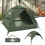 Tienda de Campaña 2-3 Personas Automática, Tienda de Cúpula de Doble Capa Portátil, Tienda de Campaña Grande para 3 Estaciones para Trekking, Familias, Camping