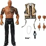 Mattel WWE Elite Series115 The Rock Figura de acción y accesorios, figura de acción coleccionable de 15,24cm con 25puntos de articulación y manos intercambiables, JCJ00